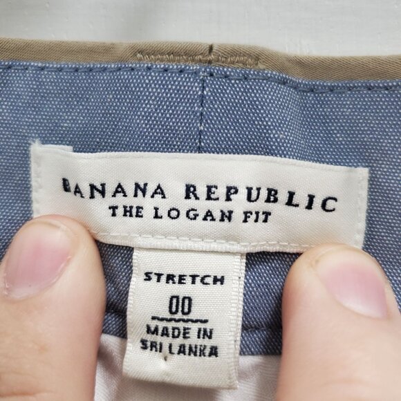 Banana Republic The Logan Fit Women's Khaki Flat Front‎ Stretch Trousers Size 00 - Picture 4 of 7